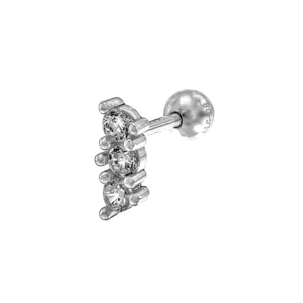 PIERCING PLATA PRIMERA LEY TRIPLE 3 X 7