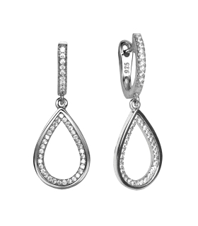 PENDIENTE MUJER PLATA 1ª LEY CHAPADA ROS