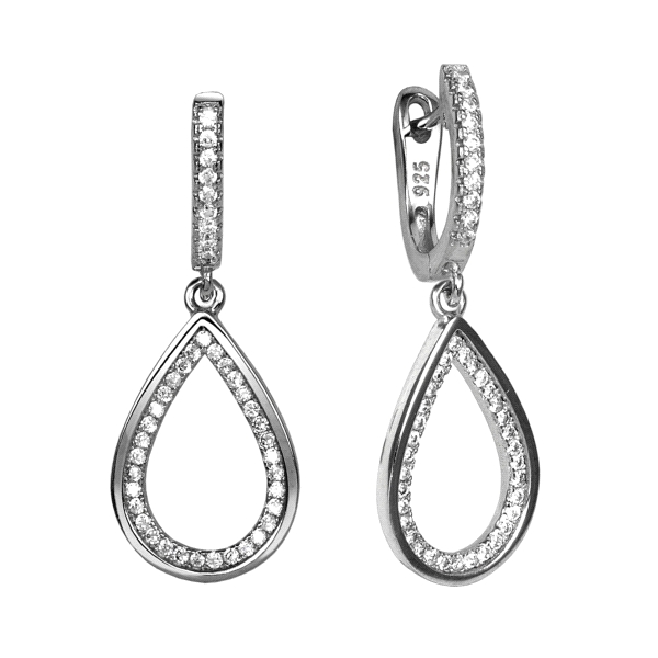 PENDIENTE MUJER PLATA 1ª LEY CHAPADA ROS