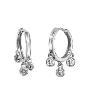 PENDIENTES AROS PLATA PRIMERA LEY 14X2