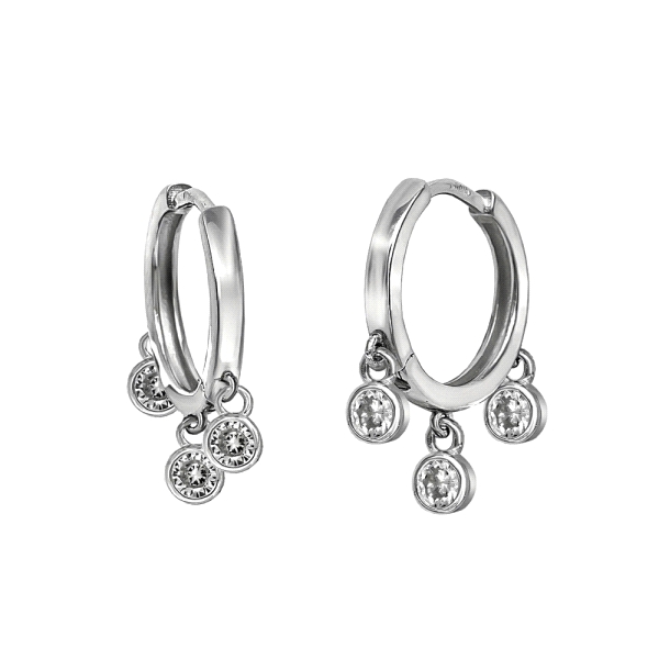 PENDIENTES AROS PLATA PRIMERA LEY 14X2