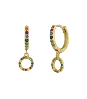 PENDIENTE AROS CIRCULO PLATA 1ª LEY 12