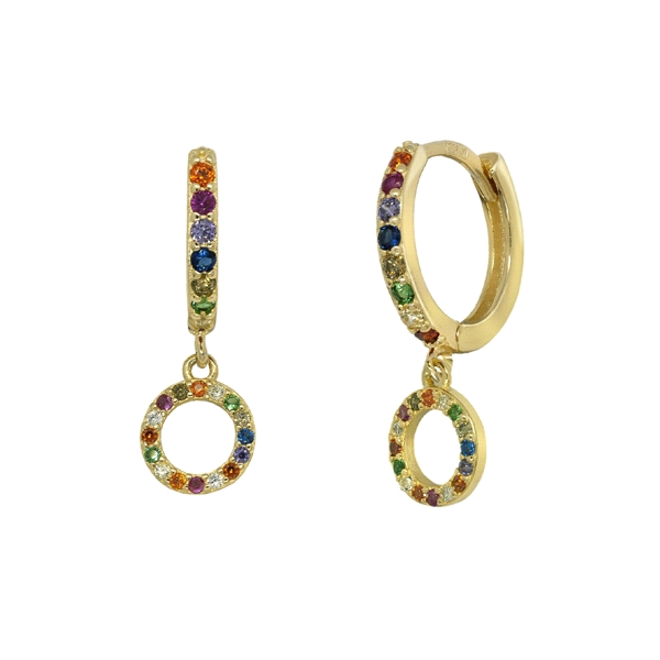 PENDIENTE AROS CIRCULO PLATA 1ª LEY 12