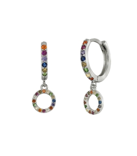 PENDIENTE AROS CIRCULO PLATA 1ª LEY 12