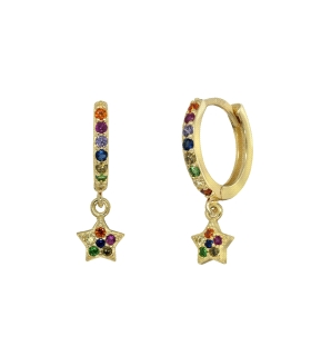 PENDIENTE AROS ESTRELLA PLATA 1ª LEY 12