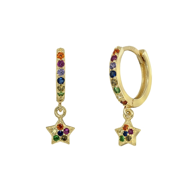 PENDIENTE AROS ESTRELLA PLATA 1ª LEY 12