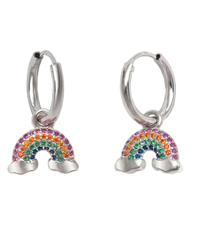 PENDIENTE ARCOIRIS PLATA 1ª LEY RODIADA