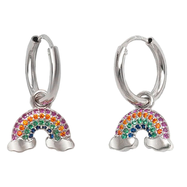 PENDIENTE ARCOIRIS PLATA 1ª LEY RODIADA