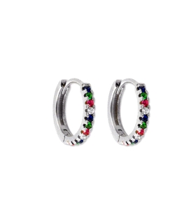 PENDIENTE ARO ZIR. PLATA 1ª LEY 10 MM