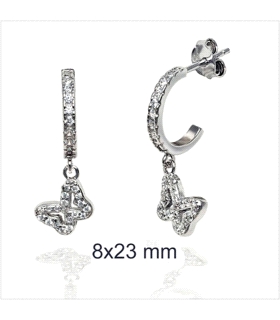 PENDIENTE ARO PLATA 1ªLEY 8X23 ZIRCONITA