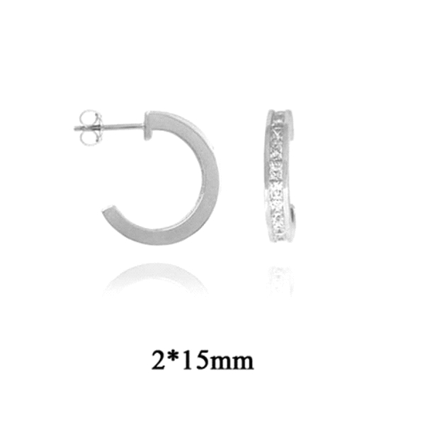 PENDIENTE ARO PLATA 1ª LEY 3.5X15 ZIR,