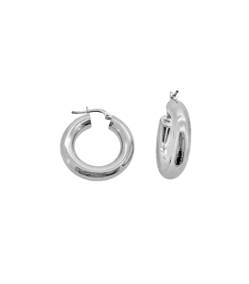 PENDIENTE ARO BRILLO PLATA 1ª LEY 5 X 25