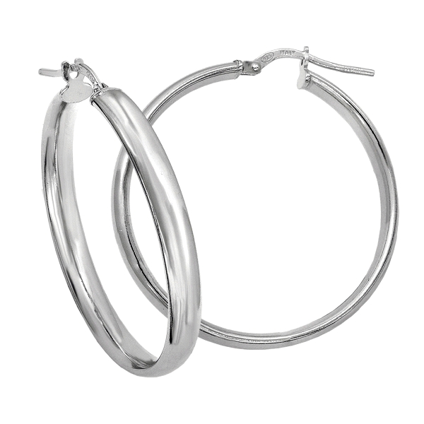 PENDIENTE CRIOLLA PLATA 1ª LEY 4 X 34 MM