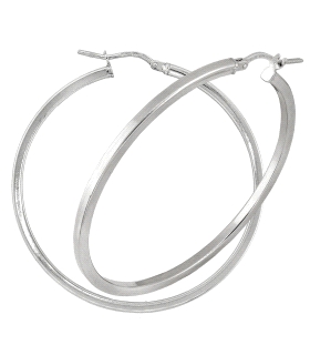 PENDIENTE CRIOLLA PLATA 1ª LEY 2 X 2 MM.