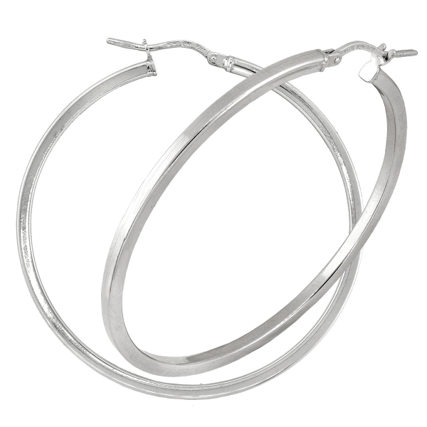 PENDIENTE CRIOLLA PLATA 1ª LEY 2 X 2 MM.