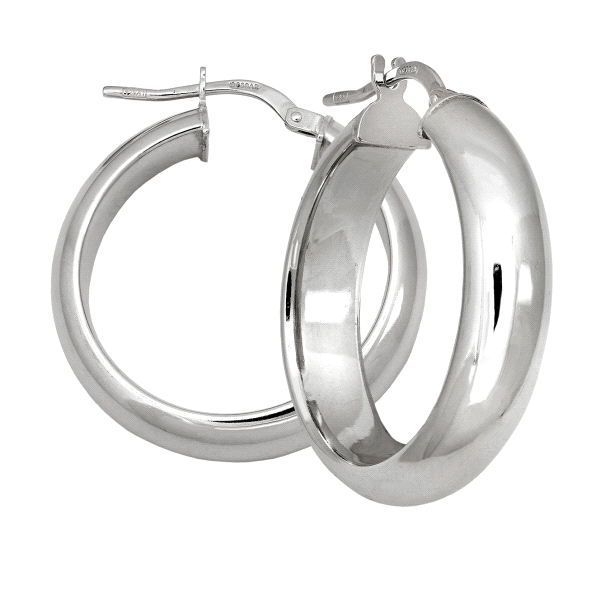 PENDIENTE AROS MUJER PLATA 1ª LEY 6 X 26