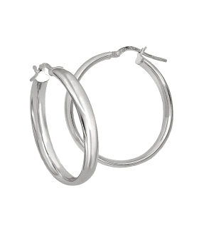 PENDIENTE AROS MUJER PLATA 1ª LEY 4X28.5