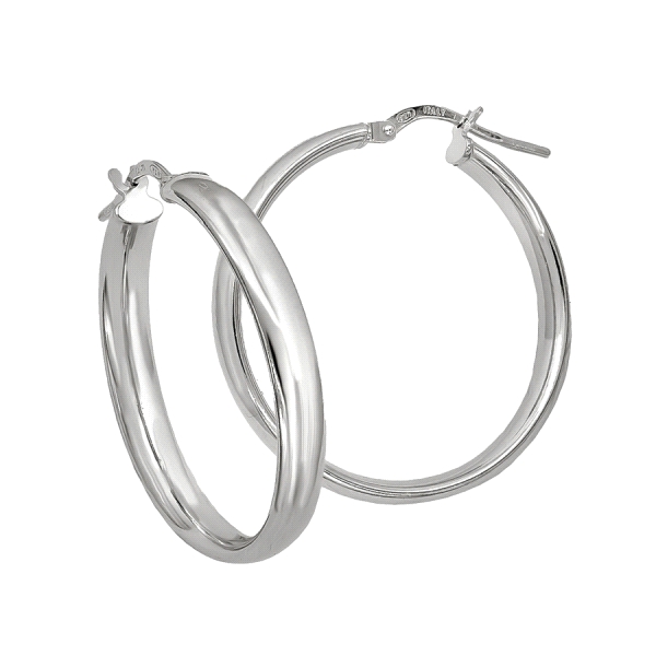 PENDIENTE AROS MUJER PLATA 1ª LEY 4X28.5