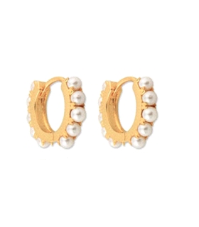 PENDIENTES ARO PERLA PLATA 1ª LEY 12MM