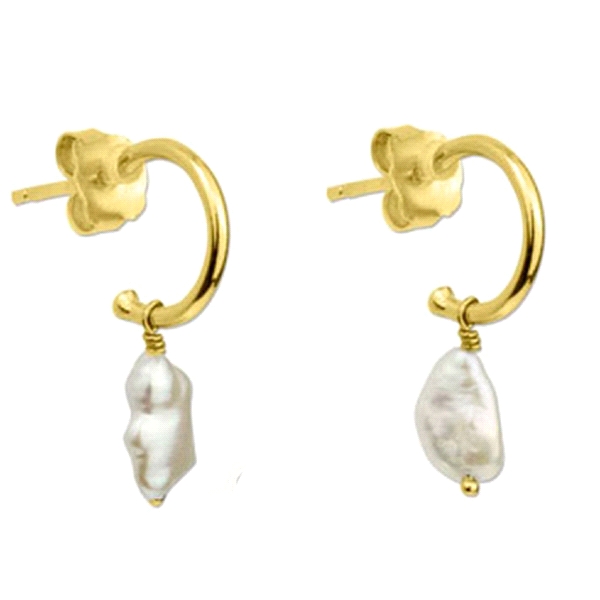 PENDIENTE MODA PLATA 1ªLEY 10 MM CHAPADO