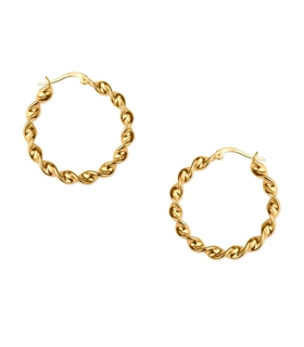 PENDIENTE AROS PRESION PLATA 1ª LEY 25MM