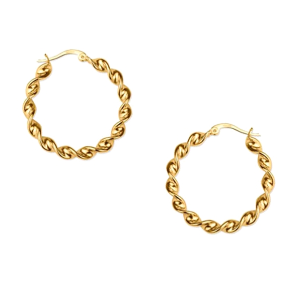 PENDIENTE AROS PRESION PLATA 1ª LEY 25MM