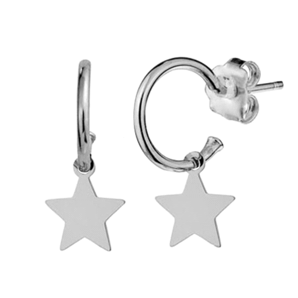 PENDIENTE ESTRELLA ARO PLATA 1ª LEY 10MM