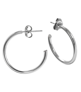 PENDIENTE ARO PLATA 1ª LEY 2 X 23 MM