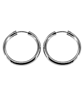 PENDIENTE CRIOLLA PLATA 1ª LEY 2 X 20 MM