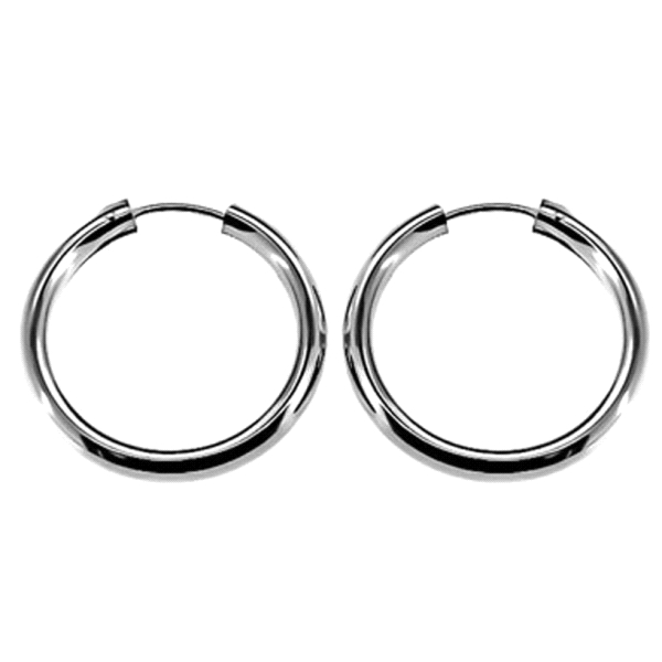 PENDIENTE CRIOLLA PLATA 1ª LEY 2 X 20 MM