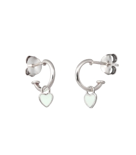PENDIENTE CRIOLLA CORAZON PLATA 1ª LEY