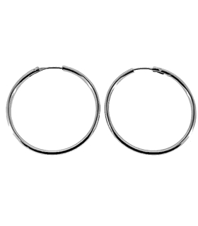 PENDIENTE CRIOLLA PLATA 1ª LEY 2 X 35 MM