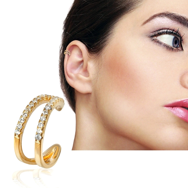 PENDIENTE EAR CUFF PLATA 1ª LEY 13 X 5 M