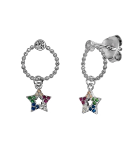 PENDIENTE AROS PLATA 1ª LEY RODIADA 10