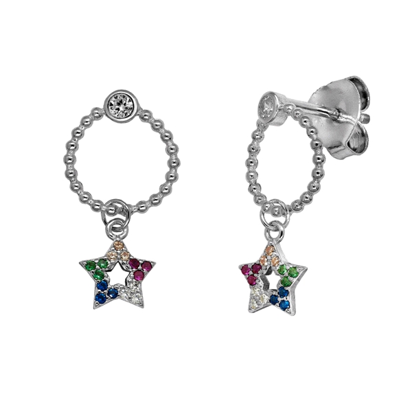 PENDIENTE AROS PLATA 1ª LEY RODIADA 10