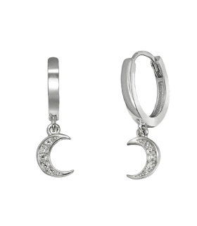 PENDIENTE CRIOLLAS LUNA PLATA 1ª LEY