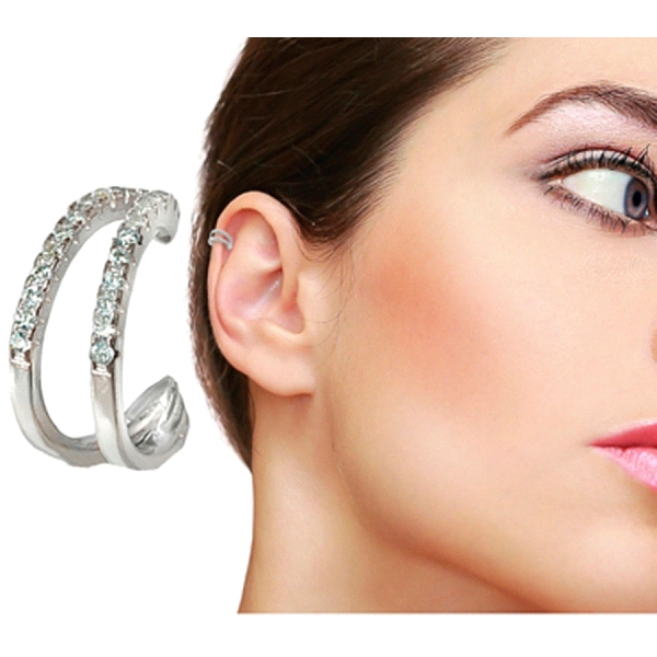 PENDIENTE EAR CUFF PLATA 1ª LEY 13 X 5 M