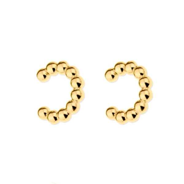 EAR CUFF PLATA 1ª LEY CHAPADO AMARILLO