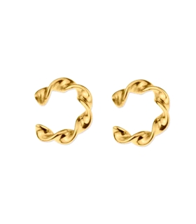 EAR CUFF PLATA 1ª LEY CHAPADO AMARILLO