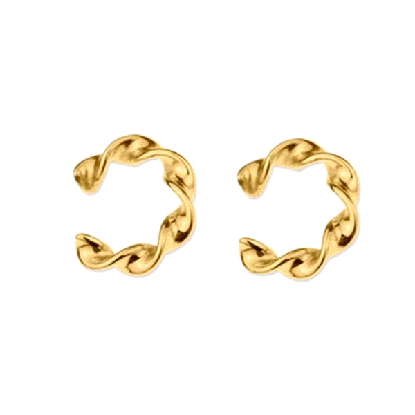 EAR CUFF PLATA 1ª LEY CHAPADO AMARILLO