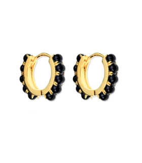 PENDIENTE AROS PIEDRA PLATA 1ª LEY 12 MM