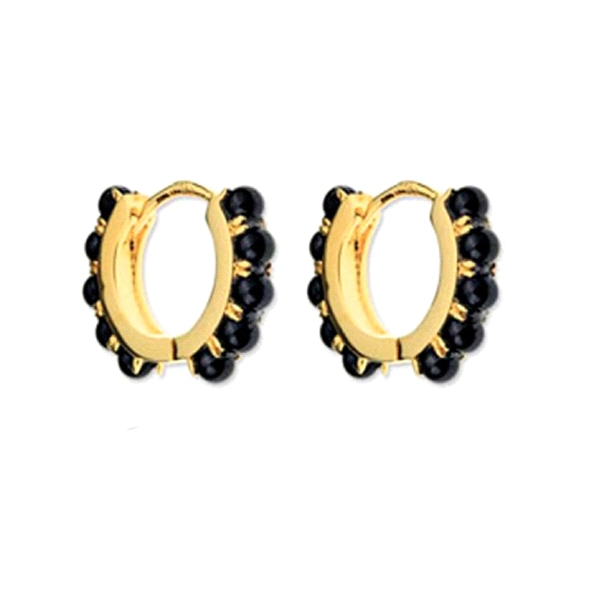 PENDIENTE AROS PIEDRA PLATA 1ª LEY 12 MM
