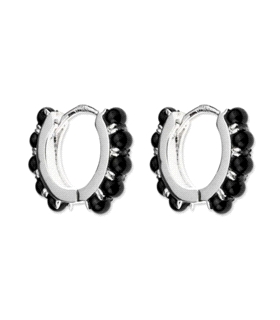PENDIENTE AROS PIEDRA PLATA 1ª LEY 12 MM