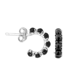 PENDIENTE AROS PIEDRA PLATA 1ª LEY 12MM