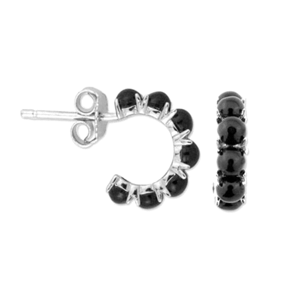 PENDIENTE AROS PIEDRA PLATA 1ª LEY 12MM