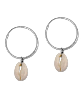 PENDIENTES AROS PLATA 1ª LEY CONCHA 25MM