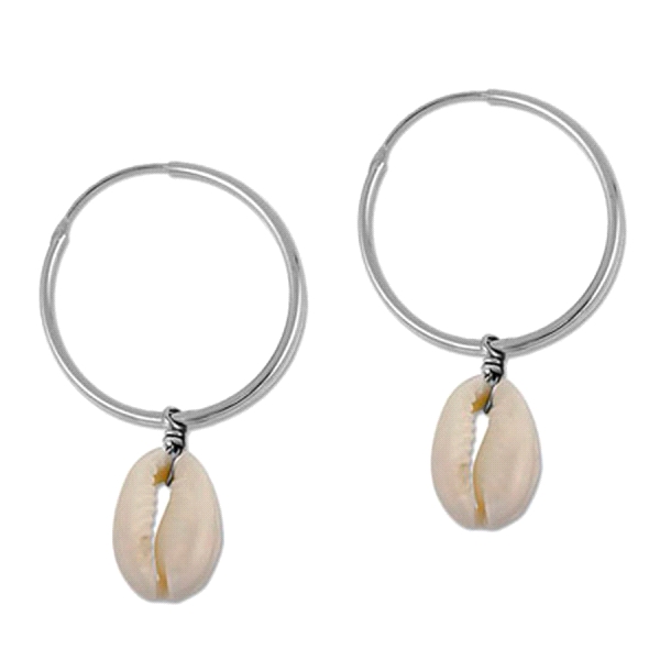 PENDIENTES AROS PLATA 1ª LEY CONCHA 25MM