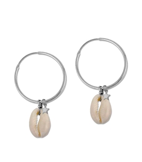 PENDIENTES AROS PLATA 1ª LEY CONCHA 25MM