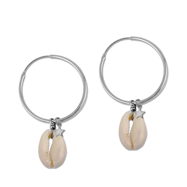 PENDIENTES AROS PLATA 1ª LEY CONCHA 25MM
