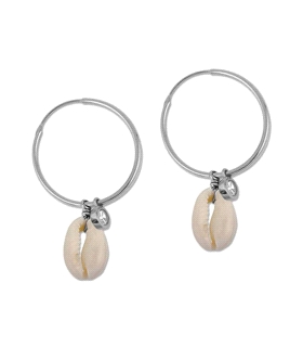 PENDIENTSE AROS PLATA 1ª LEY CONCHA 25MM